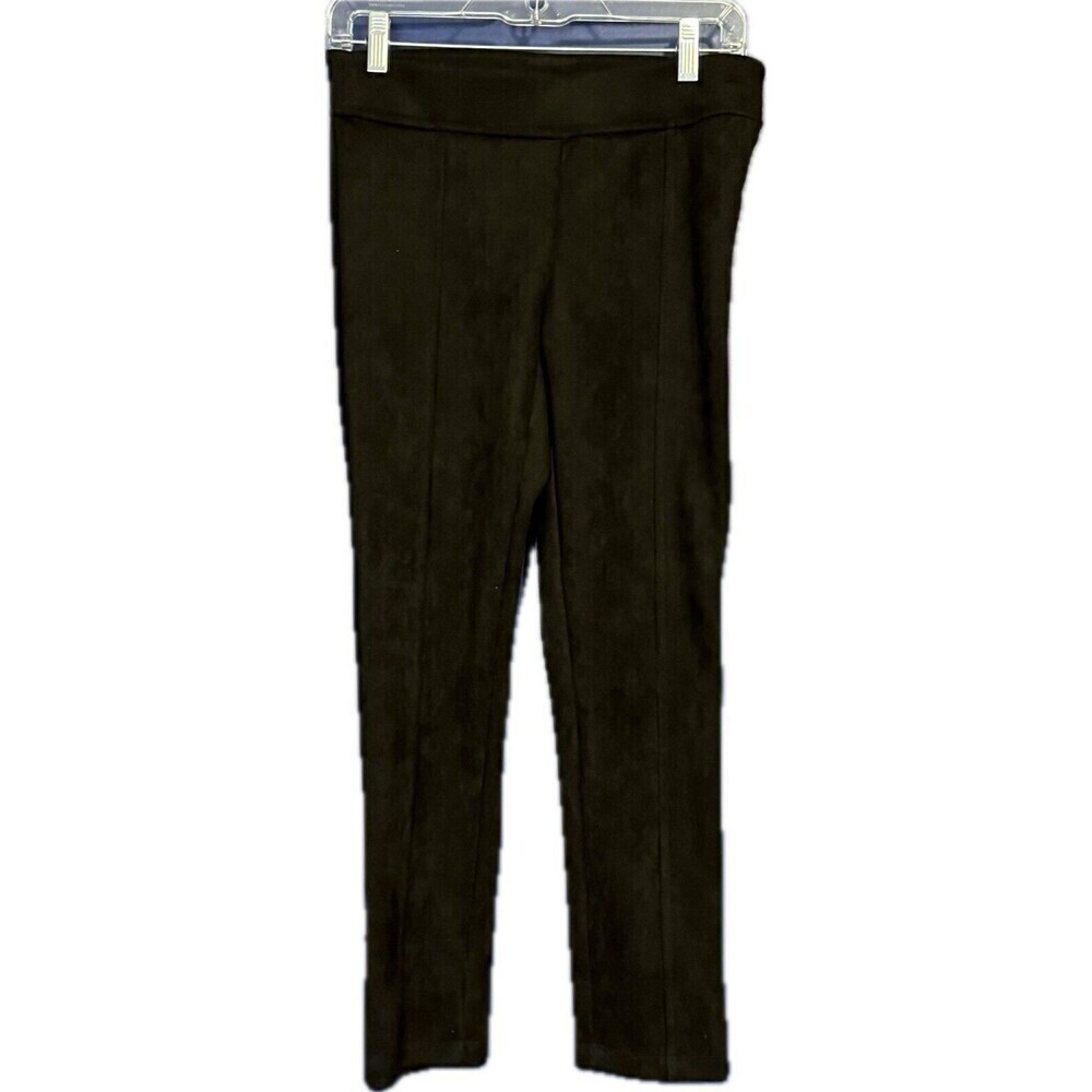 Andrew Marc Black faux Suede SKINNY Ankle trousers Work Wear pants Sz XS